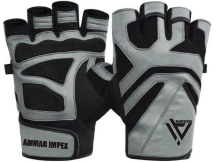 Padded Wrist-Support Half-Finger Training Gloves (Grey/Black)