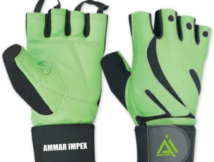 Pro-Grip Wrist-Wrap Half-Finger Gloves (Neon Green)