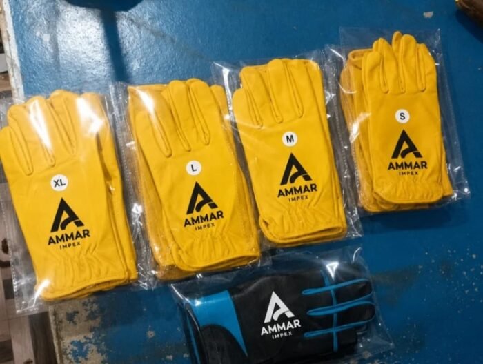 Vibrant Yellow Genuine Leather Utility Batting Gloves Pack