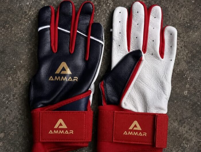 Pro-Grip Navy & Red Leather Batting Gloves
