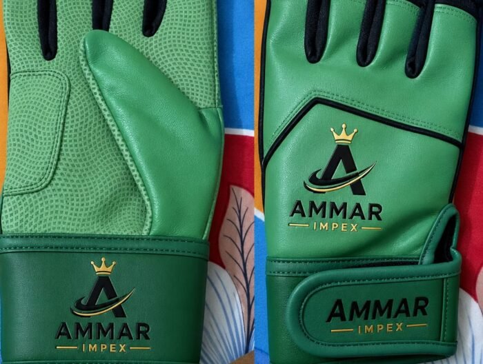 Crown Series Emerald Green Leather Batting Gloves
