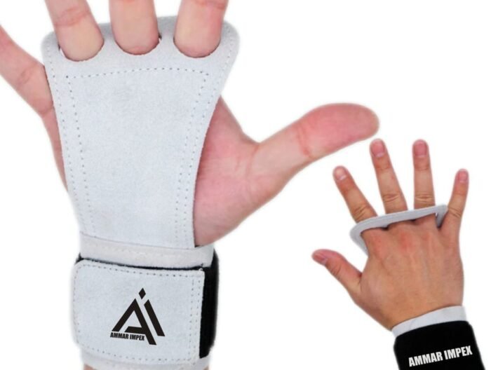 White Leather Palm Protector Gymnastics & Lifting Grips