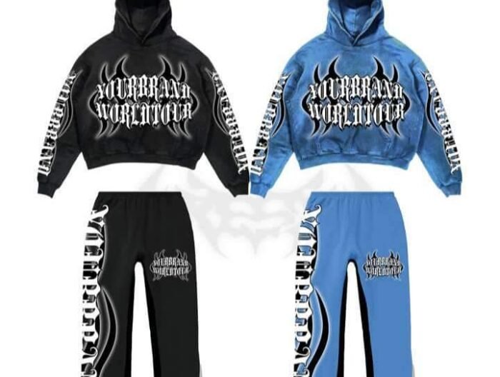 Heavyweight Gothic Graphic Fleece Hoodie & Sweatpants Set