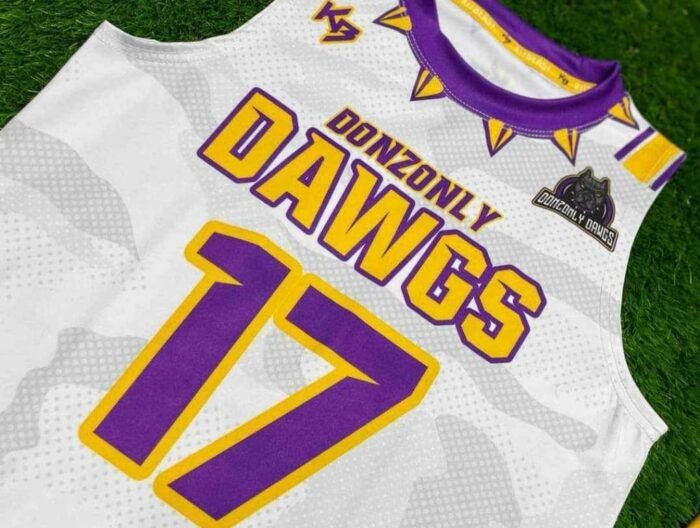 Purple & Gold Camo Print Sublimated Athletic Jersey