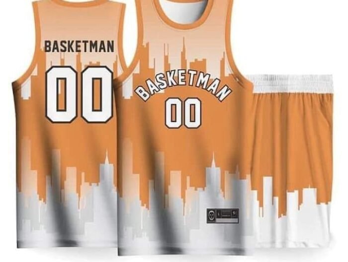 Orange Skyline Graphic Sublimated Athletic Uniform Set