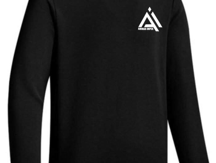 Classic Black Crewneck Fleece Sweatshirt