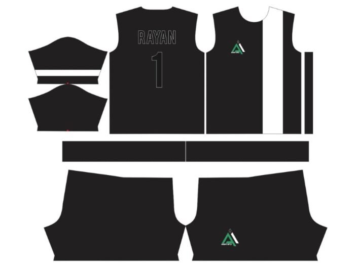 Black, Gold & White Eagle Graphic Athletic Jersey Pattern